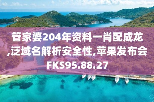 管家婆204年资料一肖配成龙,泛域名解析安全性,苹果发布会FKS95.88.27