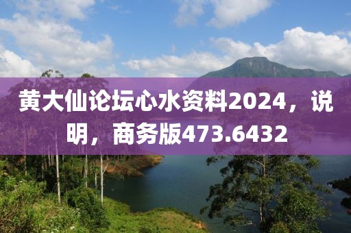 黄大仙论坛心水资料2024，说明，商务版473.6432