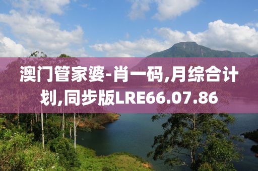 澳门管家婆-肖一码,月综合计划,同步版LRE66.07.86