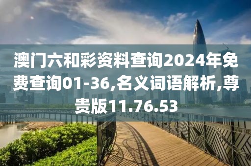 澳门六和彩资料查询2024年免费查询01-36,名义词语解析,尊贵版11.76.53