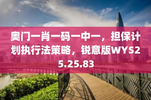 奥门一肖一码一中一，担保计划执行法策略，锐意版WYS25.25.83