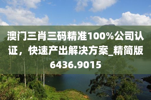 澳门三肖三码精准100%公司认证，快速产出解决方案_精简版6436.9015