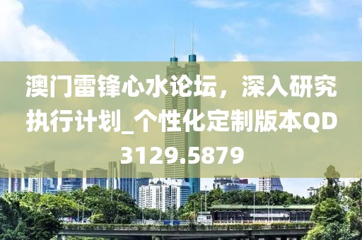 澳门雷锋心水论坛，深入研究执行计划_个性化定制版本QD3129.5879