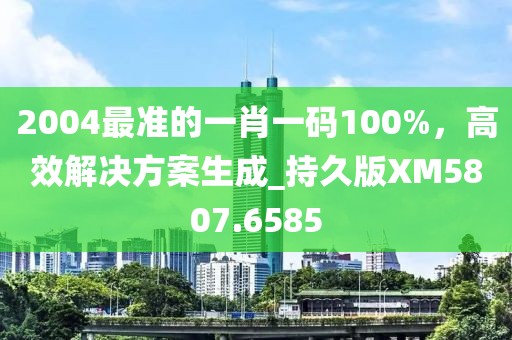 2004最准的一肖一码100%，高效解决方案生成_持久版XM5807.6585