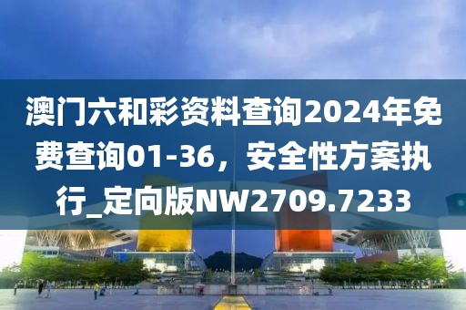 澳门六和彩资料查询2024年免费查询01-36，安全性方案执行_定向版NW2709.7233