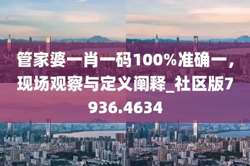 管家婆一肖一码100%准确一，现场观察与定义阐释_社区版7936.4634