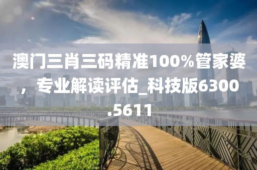 澳门三肖三码精准100%管家婆，专业解读评估_科技版6300.5611